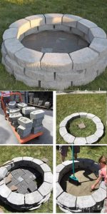 Easy concrete fire pit with base