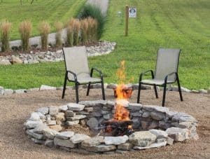 Easy stone-stacked fire pit