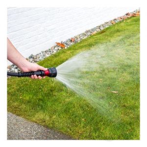 Rinse the garden hose with clean running water
