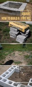Square block fire pit