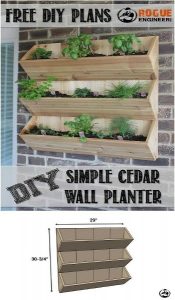 DIY Simple Cedar Wall Planter