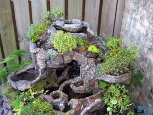Hypertufa fountain mini water garden