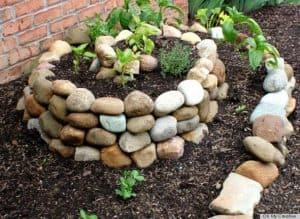Raised Garden Bed Using Rocks