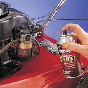 Use a carburetor cleaner to get rid of dirt deposits within the carburetor