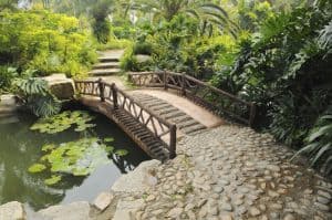 Landscape Timber Bridge For Your Water Feature Pond