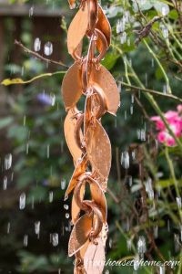 Rain Chain With Copper Leaves