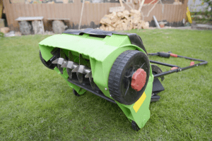 slice aerator to aerate lawn