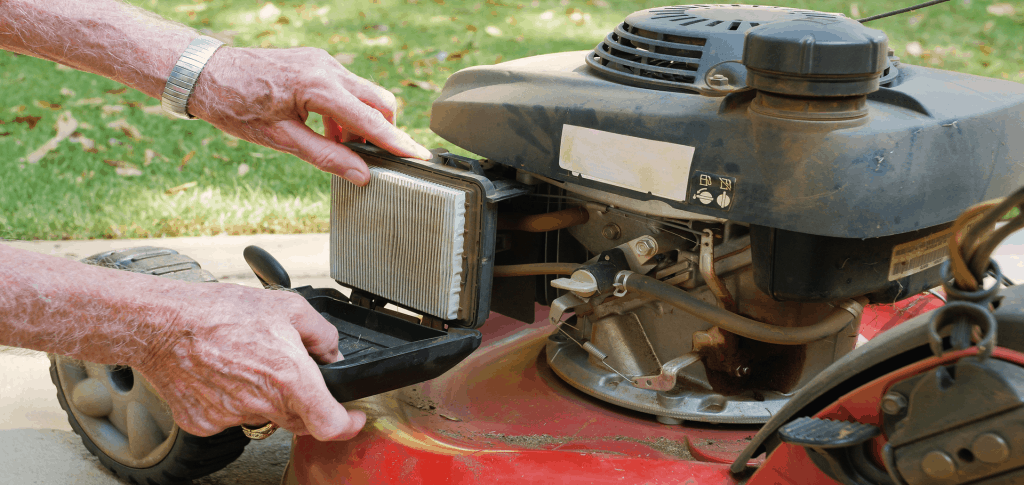 Cleaning the air filter of Lawn Mower