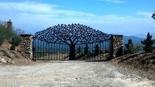 Iron Gate With Tree Design