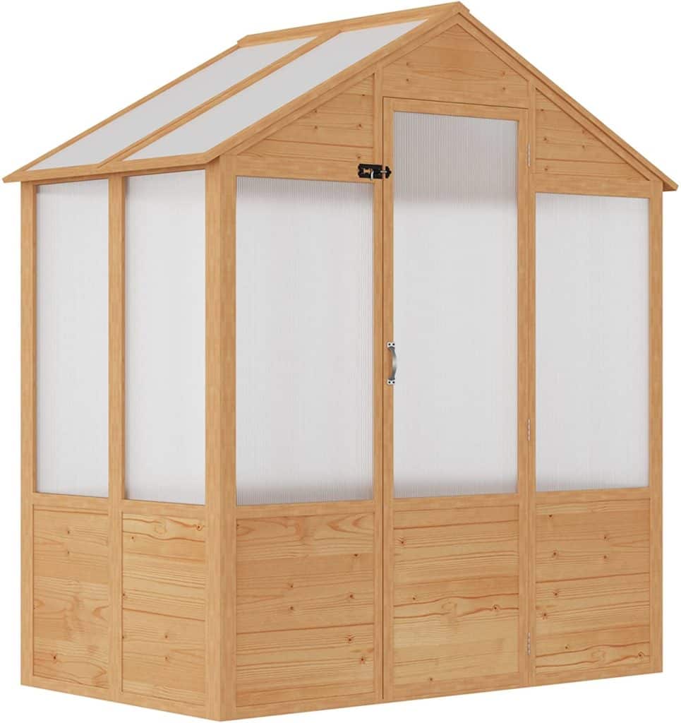 Outsunny 6' x 4' x 7' Wooden Greenhouse