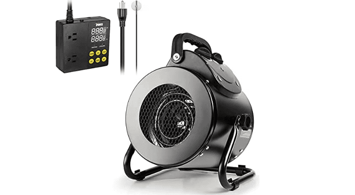 iPower Electric Heater Fan with Digital Cooling Thermostat Controller for Greenhouse