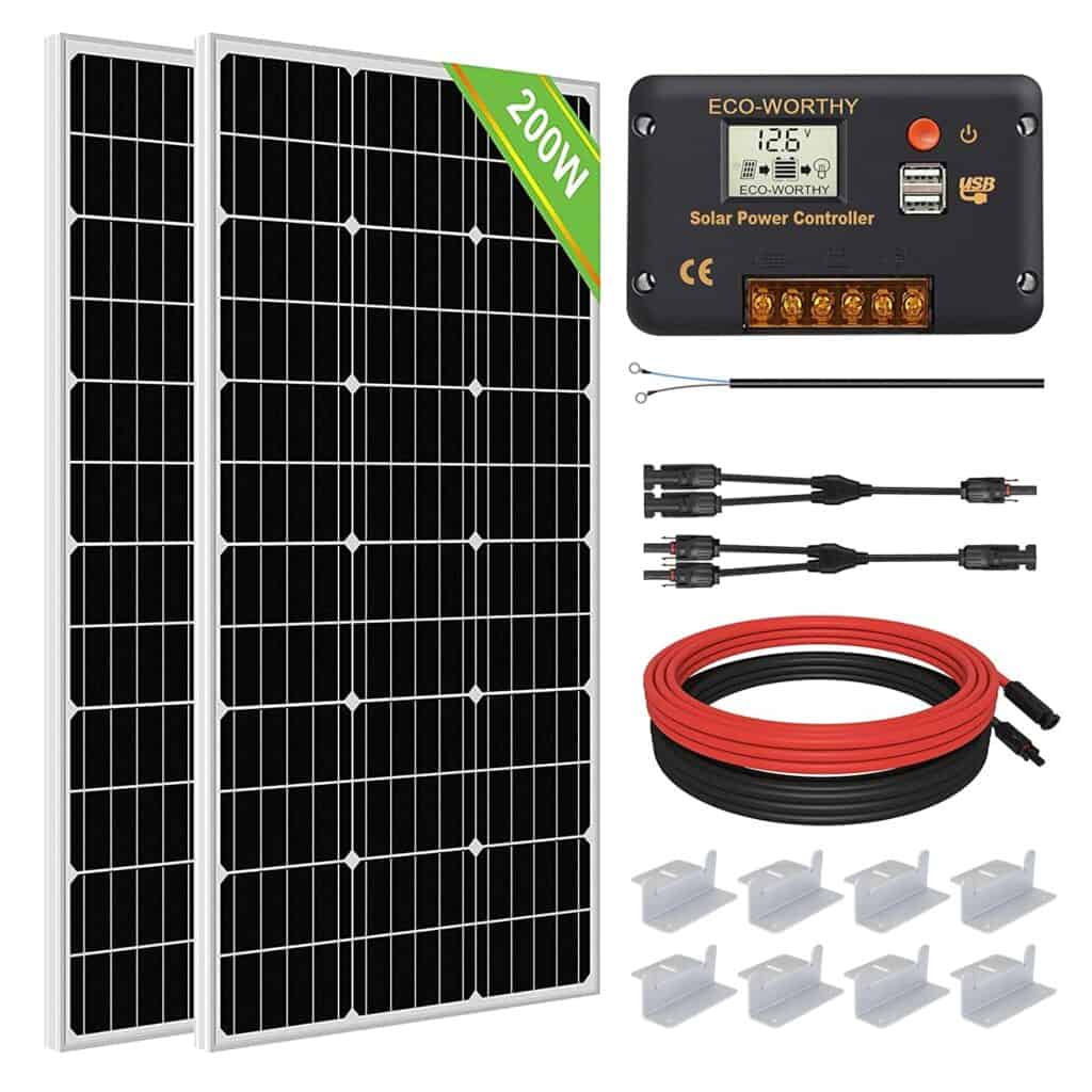 ECO-WORTHY 200 Watts 12 Volt-24 Volt Solar Panel Kit